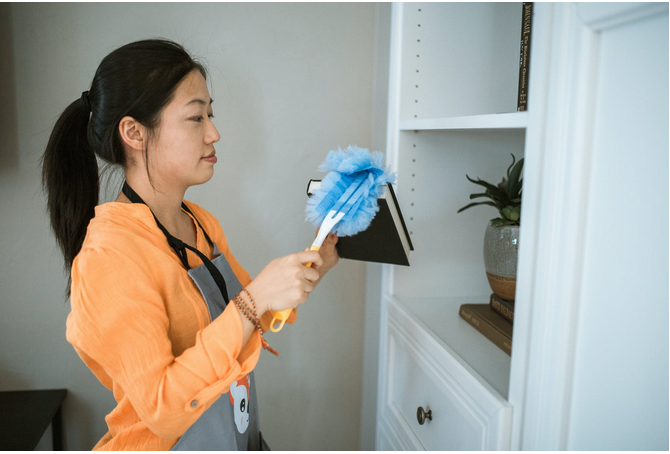 a maid working in the home